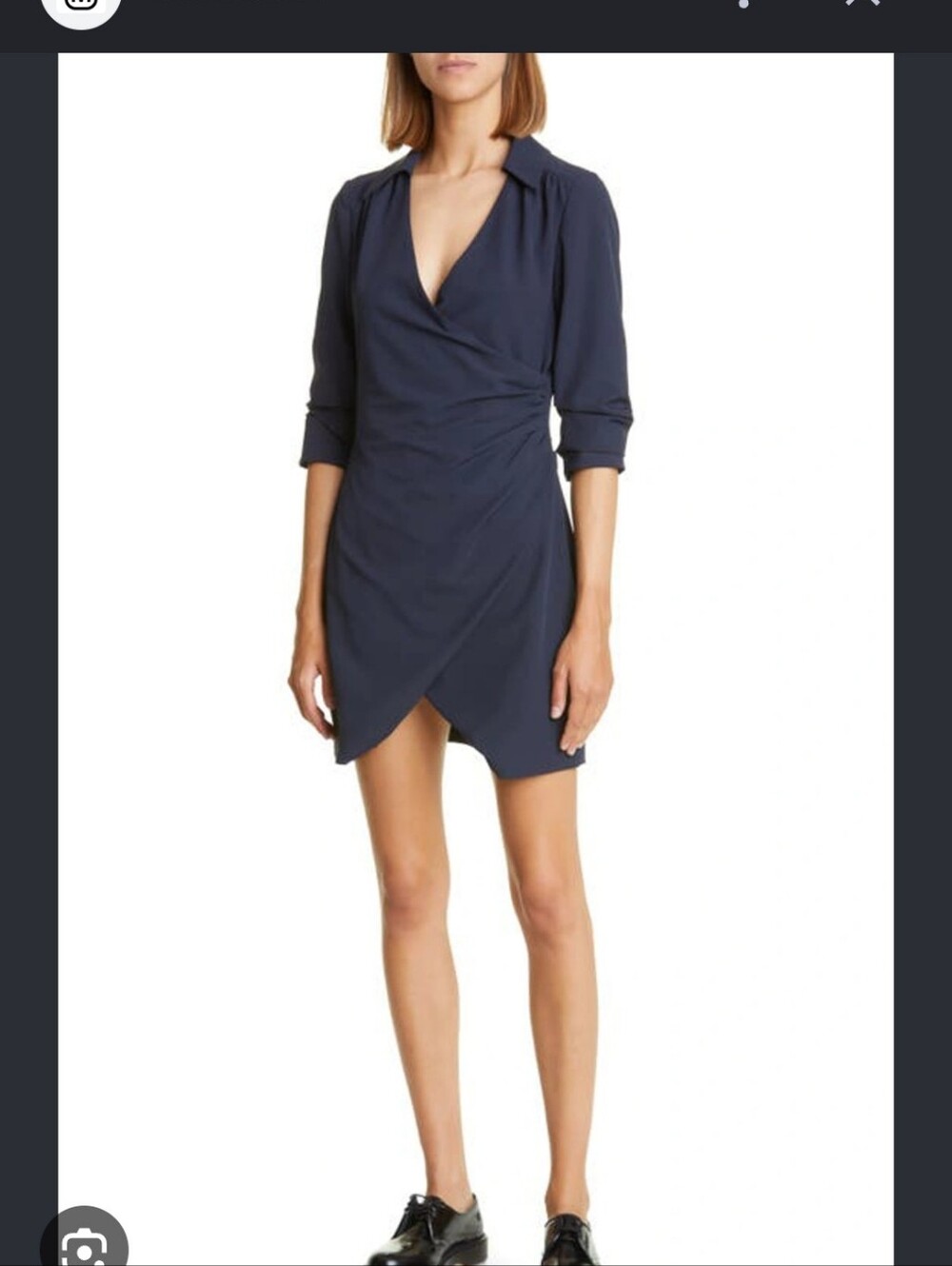 $395 Cinq A Sept Reyna Faux Wrap Minidress In Navy Size 6